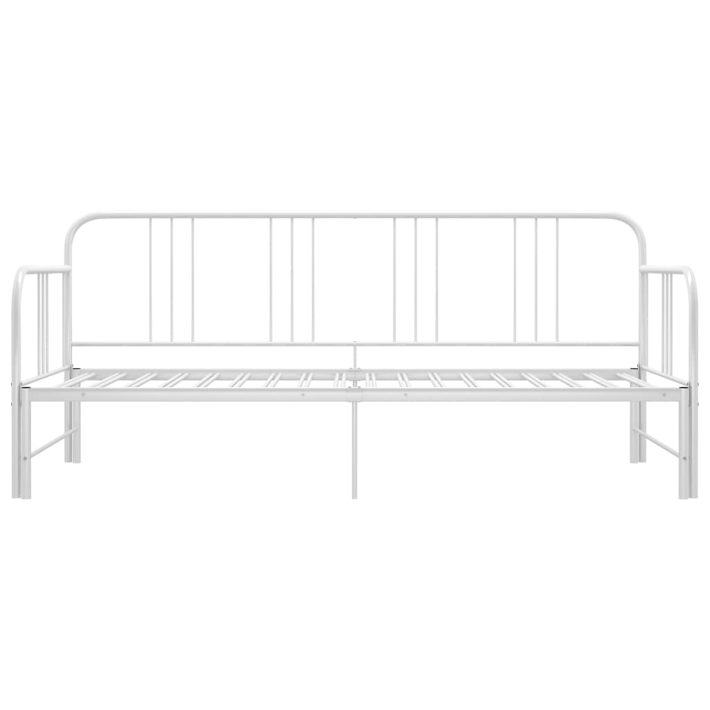 Extendable sofa bed frame without mattress white 90x200 cm