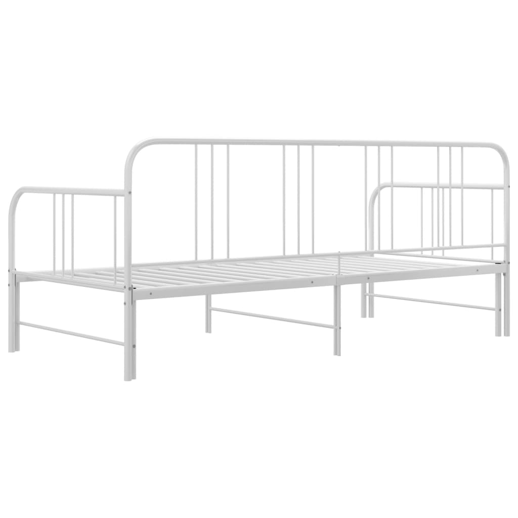 Extendable sofa bed frame without mattress white 90x200 cm