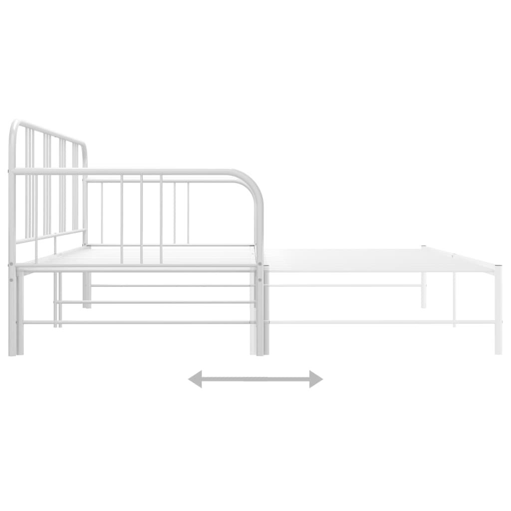 Extendable sofa bed frame without mattress white 90x200 cm