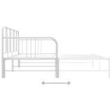 Extendable sofa bed frame without mattress white 90x200 cm