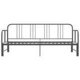 Extendable sofa bed frame without mattress gray metal 90x200cm