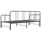 Extendable sofa bed frame without mattress gray metal 90x200cm