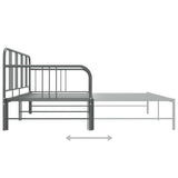 Extendable sofa bed frame without mattress gray metal 90x200cm