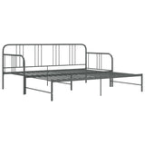 Extendable sofa bed frame without mattress gray metal 90x200cm