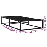 Cadre de lit sans matelas noir métal 90x200 cm