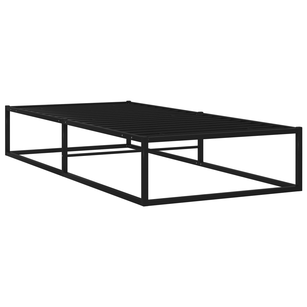 Cadre de lit sans matelas noir métal 100x200 cm