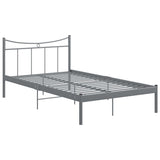 Cadre de lit sans matelas gris métal 120x200 cm