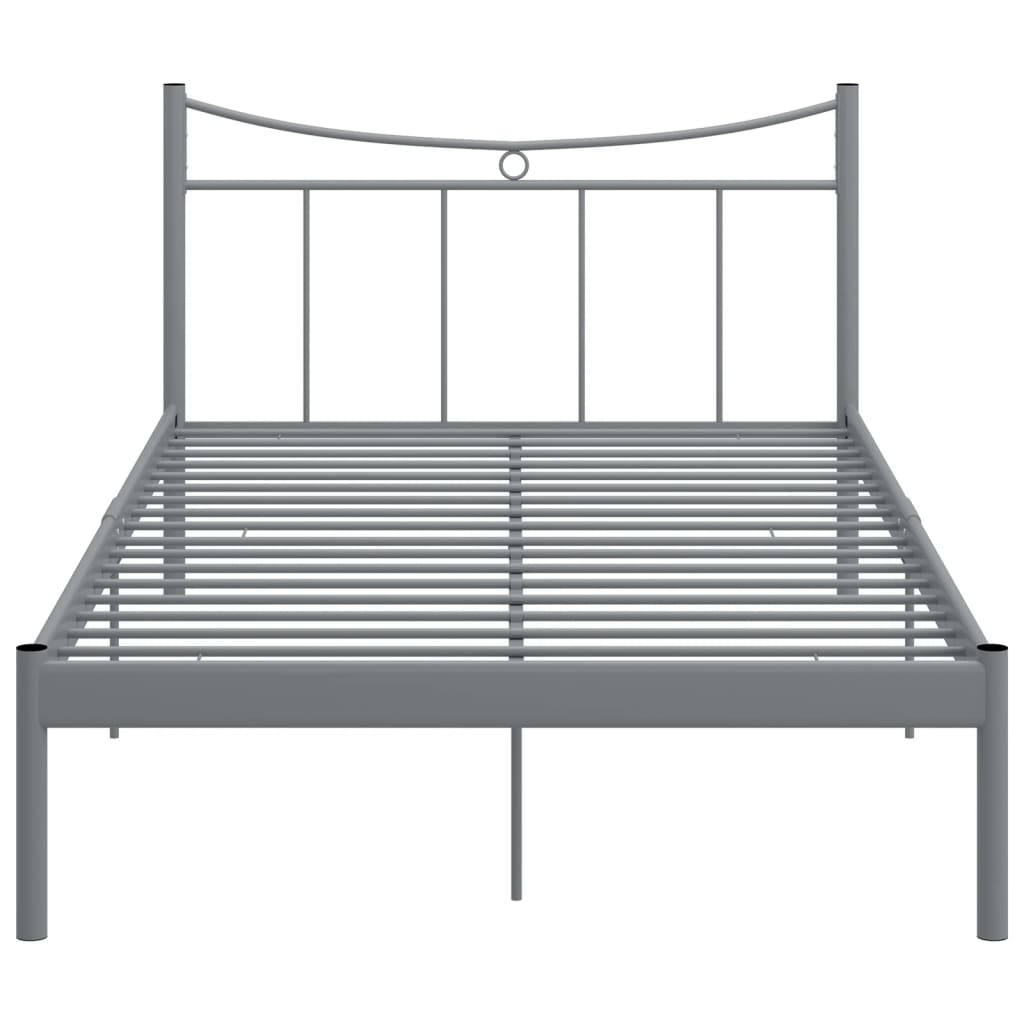 Cadre de lit sans matelas gris métal 120x200 cm