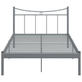 Cadre de lit sans matelas gris métal 120x200 cm