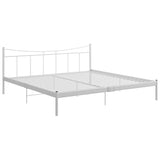 Cadre de lit sans matelas blanc métal 200x200 cm