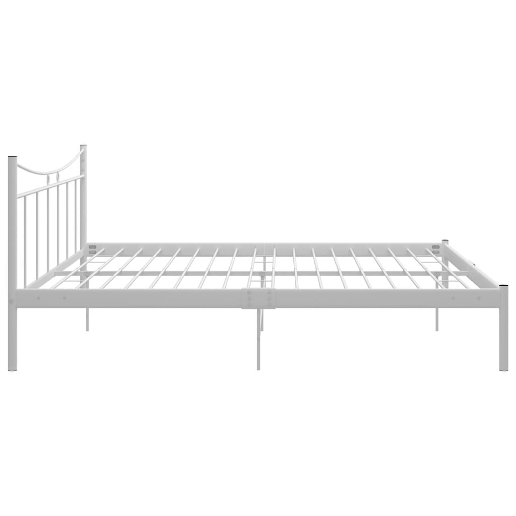 Cadre de lit sans matelas blanc métal 200x200 cm