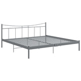 Cadre de lit sans matelas gris métal 200x200 cm