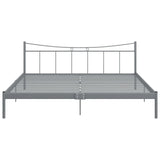 Cadre de lit sans matelas gris métal 200x200 cm