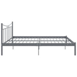 Cadre de lit sans matelas gris métal 200x200 cm