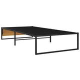 Cadre de lit sans matelas noir métal 90x200 cm