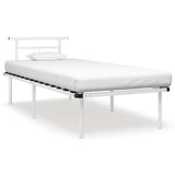 Cadre de lit sans matelas blanc métal 90x200 cm