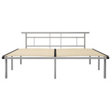 Bed frame without mattress gray metal 180x200 cm