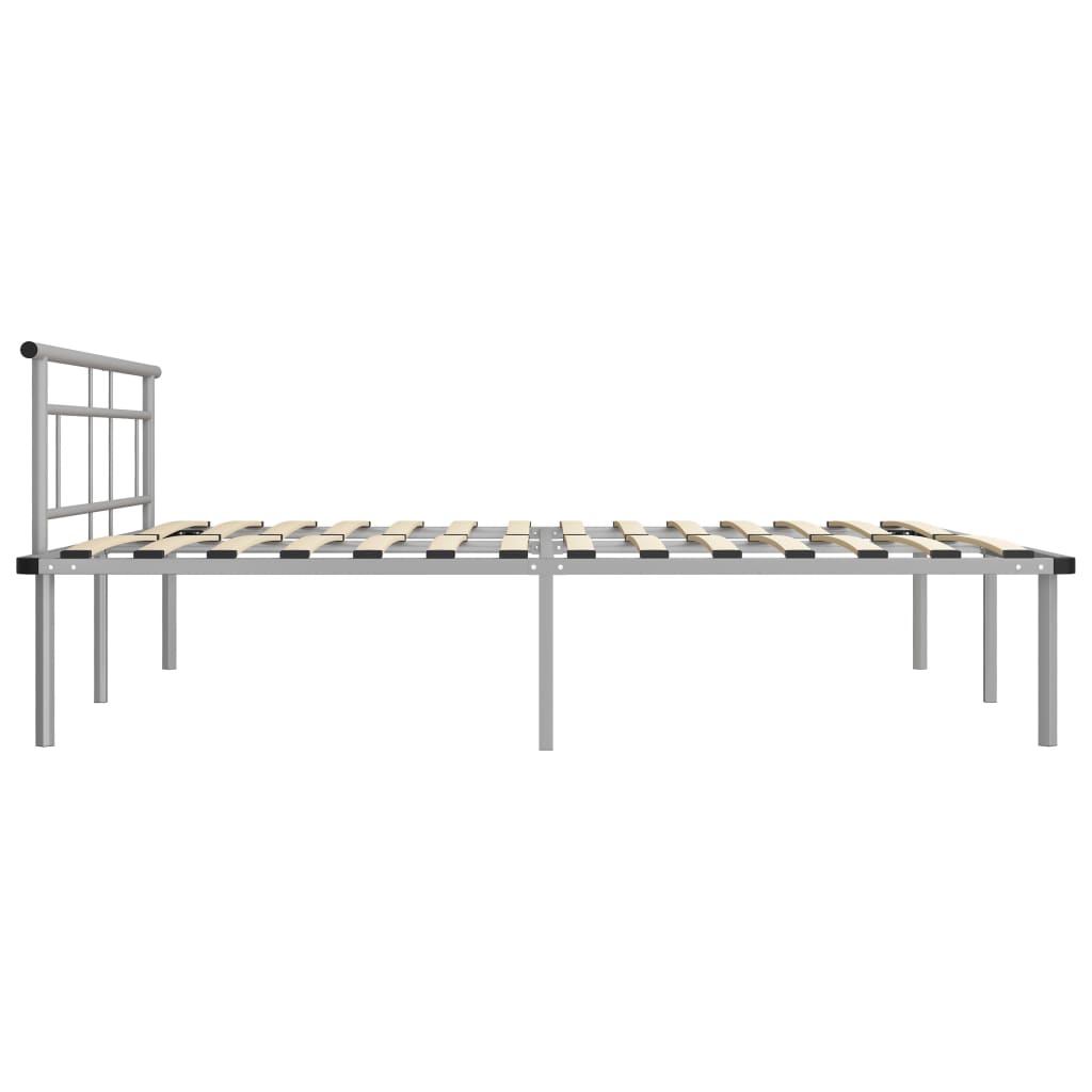 Bed frame without mattress gray metal 180x200 cm