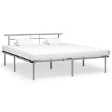 Cadre de lit sans matelas gris métal 200x200 cm