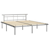 Cadre de lit sans matelas gris métal 200x200 cm