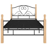 Cadre de lit sans matelas noir métal 90x200 cm