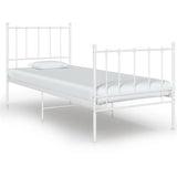 Cadre de lit sans matelas blanc métal 90x200 cm