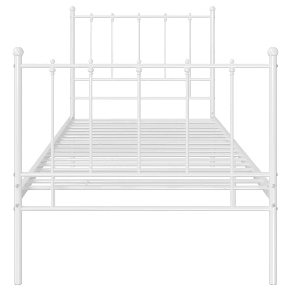 Cadre de lit sans matelas blanc métal 90x200 cm