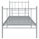 Cadre de lit sans matelas gris métal 90x200 cm