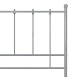 Cadre de lit sans matelas gris métal 90x200 cm