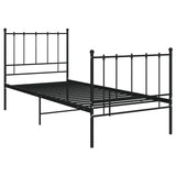 Cadre de lit sans matelas noir métal 100x200 cm