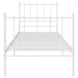 Cadre de lit sans matelas blanc métal 100x200 cm