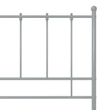 Cadre de lit sans matelas gris métal 100x200 cm