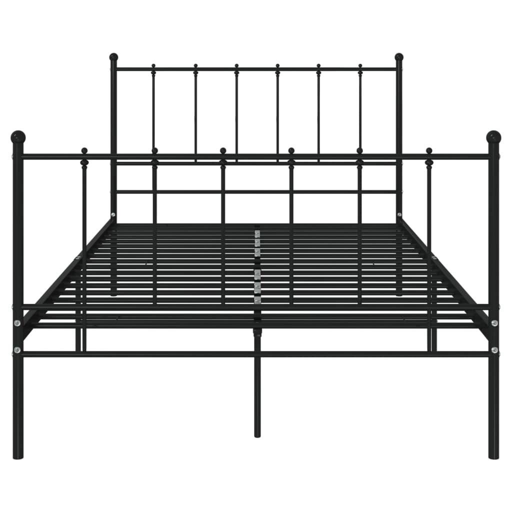 Cadre de lit sans matelas noir métal 120x200 cm