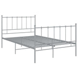 Cadre de lit sans matelas gris métal 120x200 cm