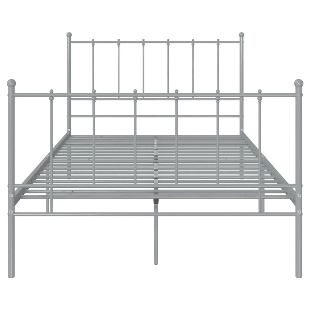 Cadre de lit sans matelas gris métal 120x200 cm