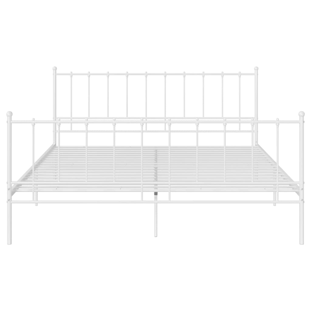 Cadre de lit sans matelas blanc métal 200x200 cm