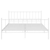 Cadre de lit sans matelas blanc métal 200x200 cm