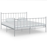 Cadre de lit sans matelas gris métal 200x200 cm