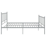 Cadre de lit sans matelas gris métal 200x200 cm