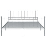 Cadre de lit sans matelas gris métal 200x200 cm