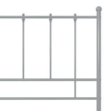 Cadre de lit sans matelas gris métal 200x200 cm