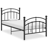 Cadre de lit sans matelas noir métal 90x200 cm