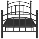 Cadre de lit sans matelas noir métal 90x200 cm