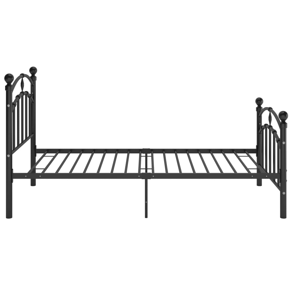 Cadre de lit sans matelas noir métal 90x200 cm