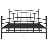 Cadre de lit sans matelas noir métal 200x200 cm