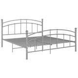 Cadre de lit sans matelas gris métal 200x200 cm