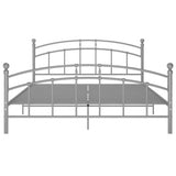 Cadre de lit sans matelas gris métal 200x200 cm