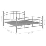 Cadre de lit sans matelas gris métal 200x200 cm