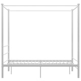 White four-poster bed frame without mattress 140x200 cm metal