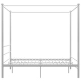 White four poster bed frame without mattress 160x200 cm metal